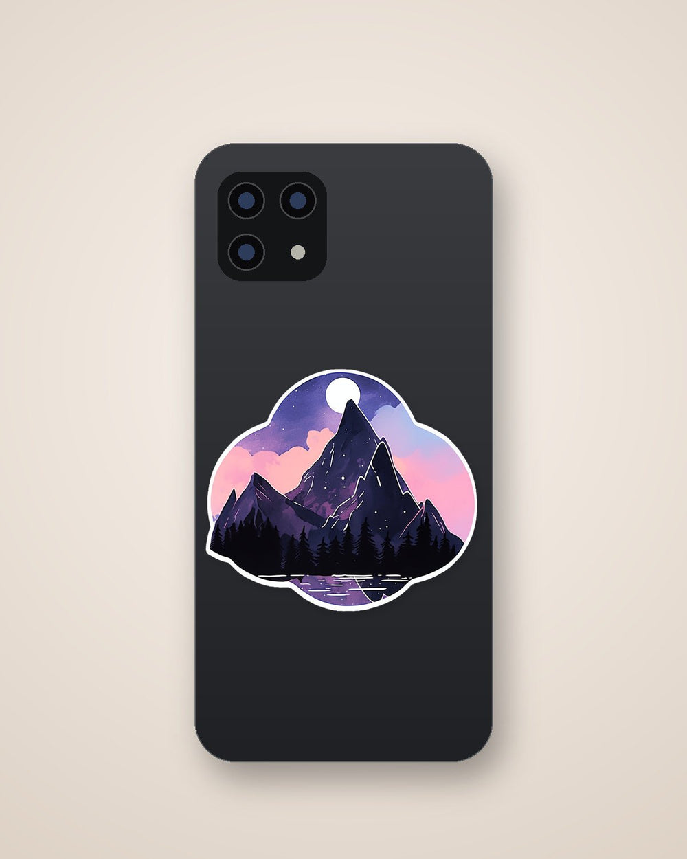 Aesthetic Night Mountains Sticker