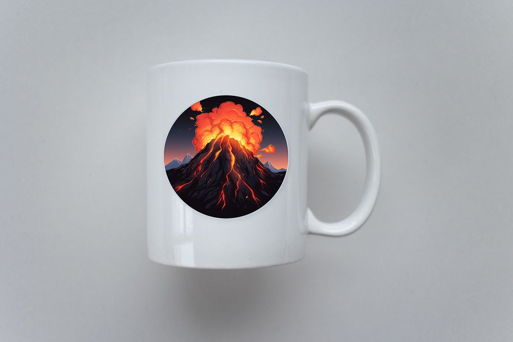 Volcano Eruption Round Sticker