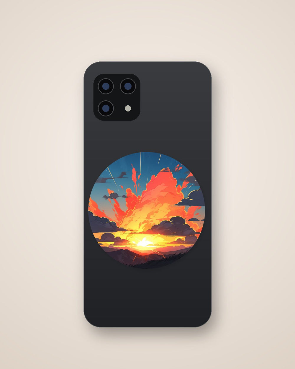 Beautiful Sunset & Clouds Round Sticker