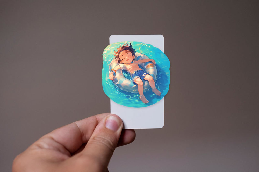 Cute Tanjiro Pool Summer Vibes Sticker