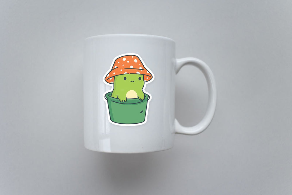 Cute Frog Bucket Hat Mushroom Kawaii Sticker
