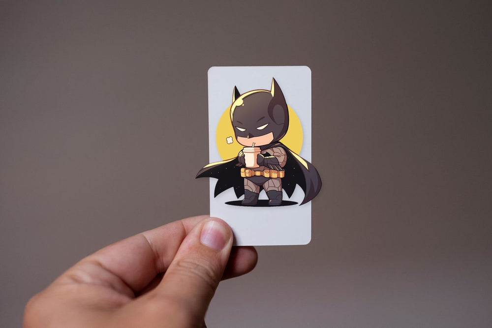 Cute Batman Drinks Coffee Sticker
