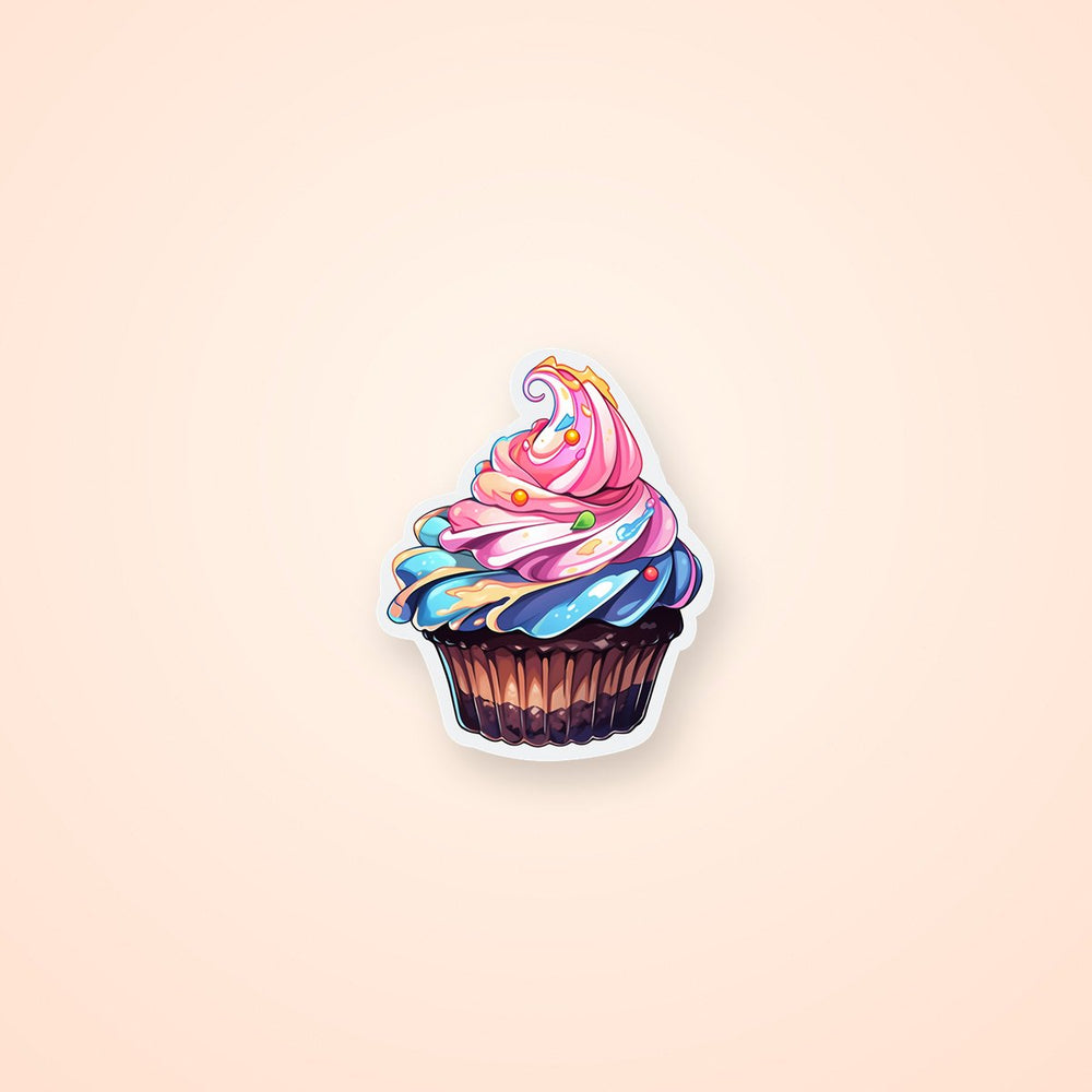 Appetizing Colorful Cupcake Sticker