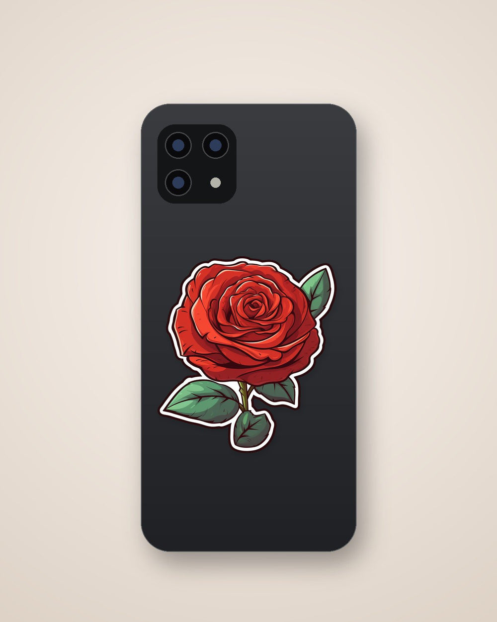 Red Rose Cartoon Sticker