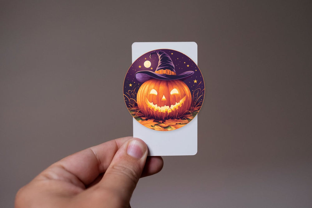 Halloween Pumpkin Witch Hat Sticker