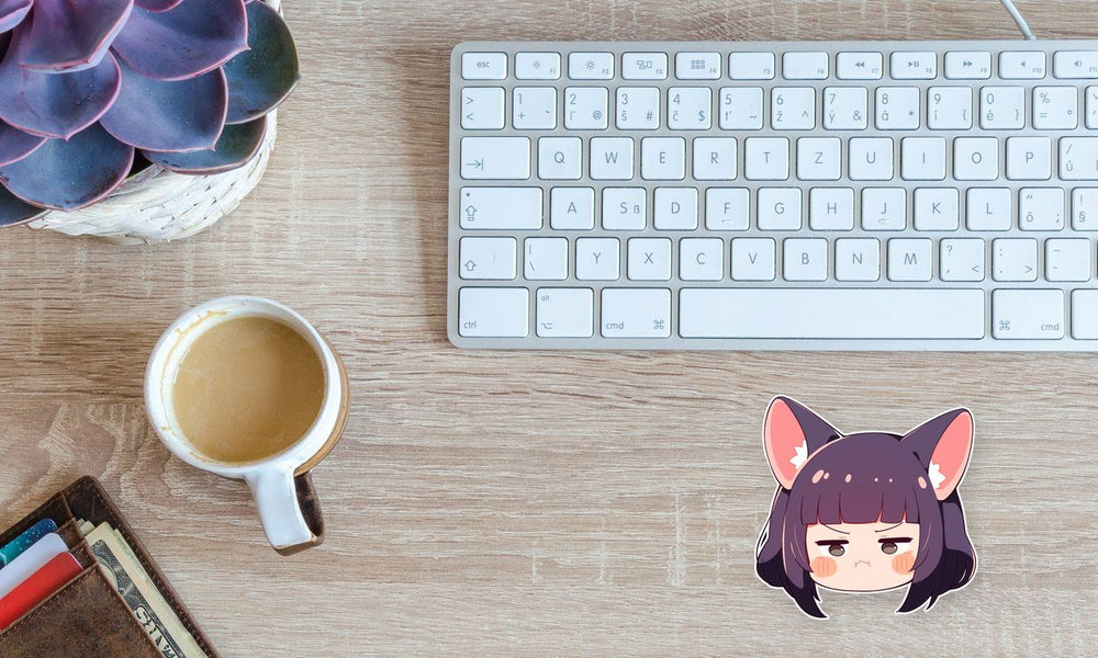 Cute Girl with Cat Ears Anime Sticker