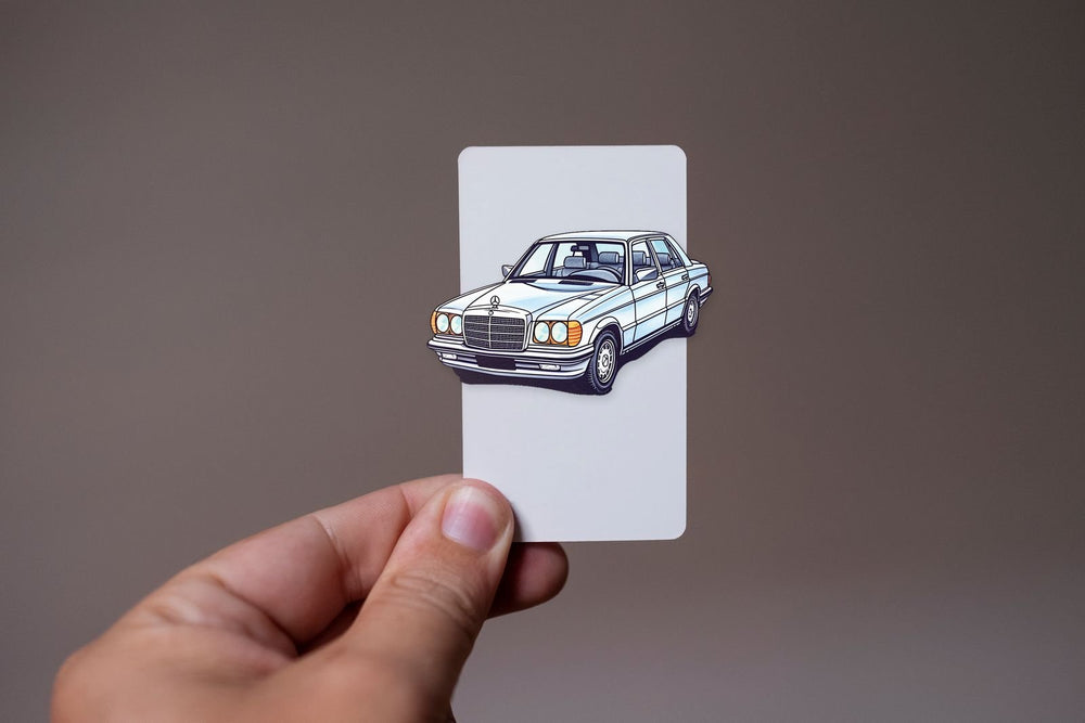 White Mercedes- Benz W126 Sticker