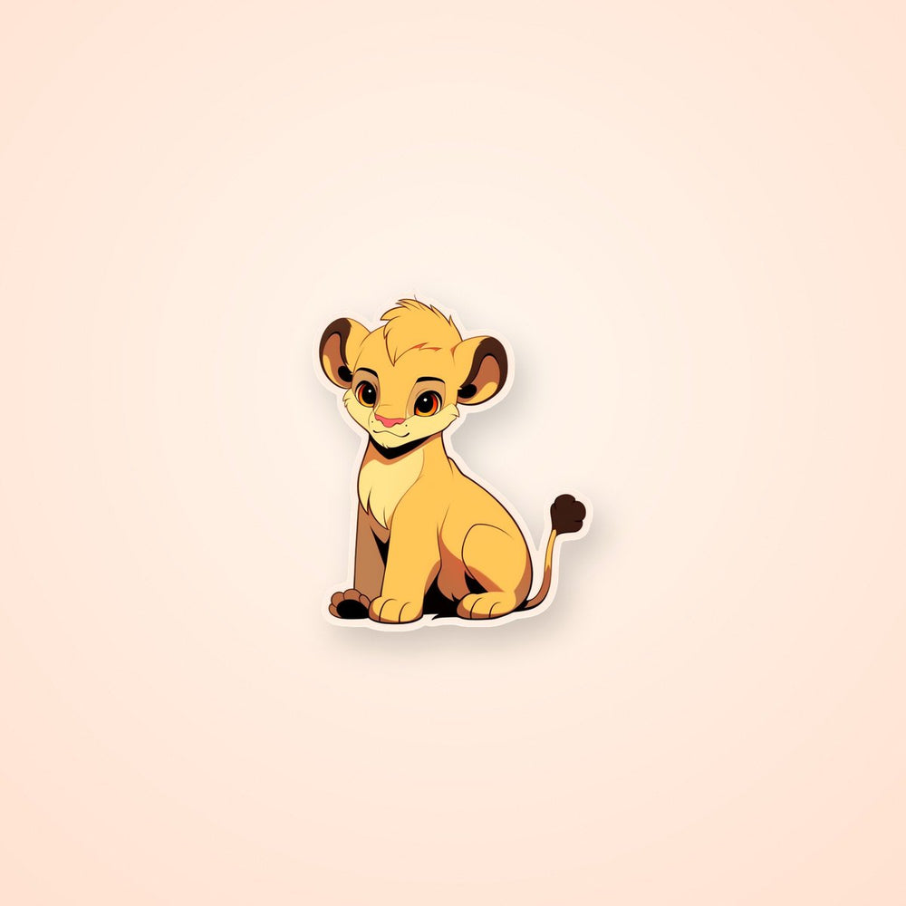 Baby Lion Cartoon Sticker