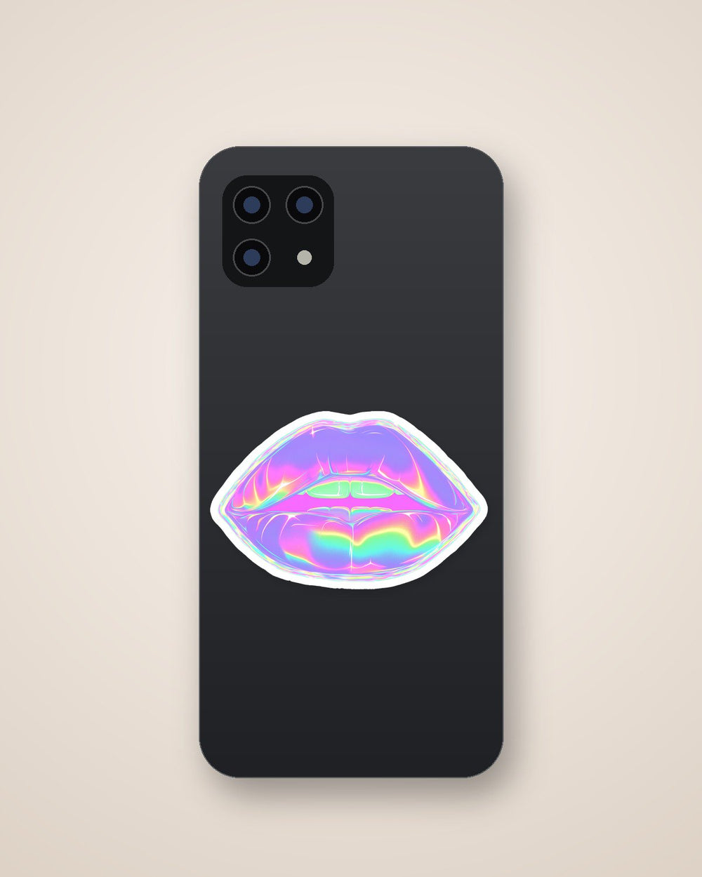 Holographic Rainbow Lips Sticker