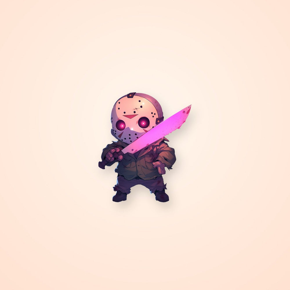 Friday the 13Th Chibi Jason Voorhees Glowing Machete Sticker