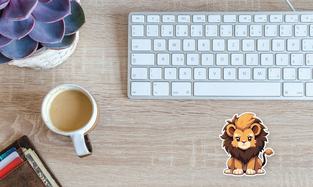 Young Lion Cartoon Sticker