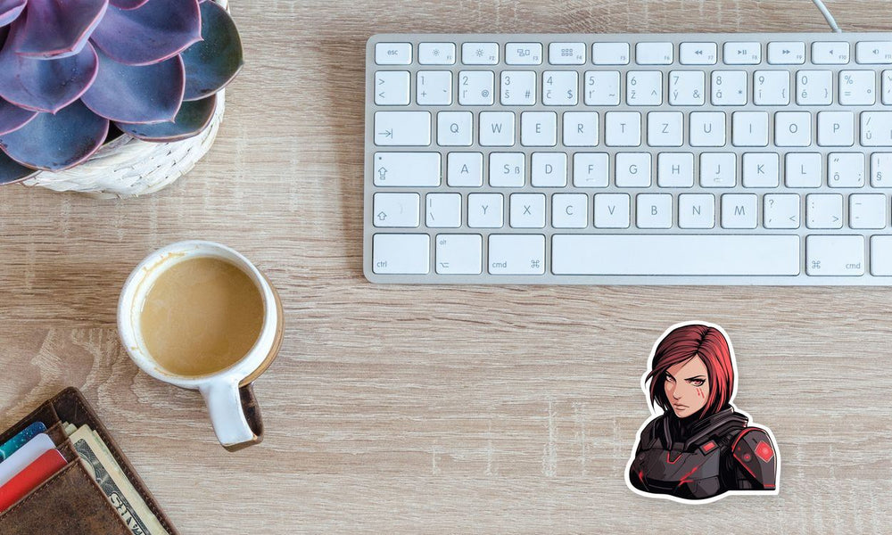 Commander Girl with Red Eyes Sticker