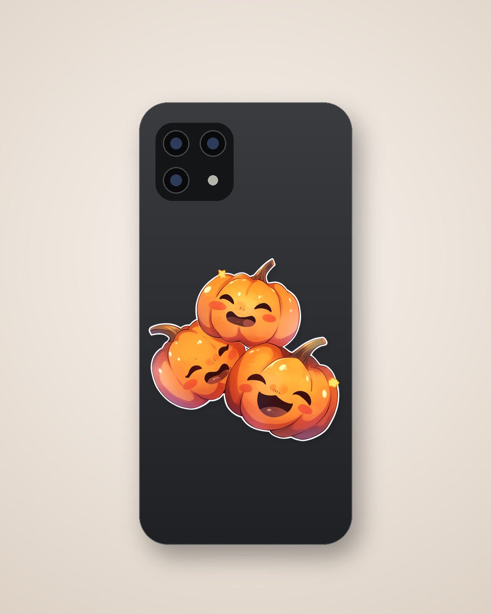 Three Pumpkin Heads Smiles Sticker