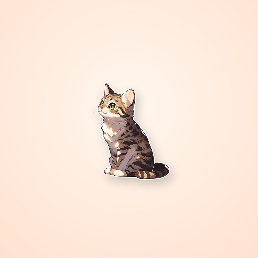 Sitting Tabby Cat Sticker