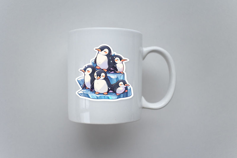 Cute Penguins on Iceberg Sticker