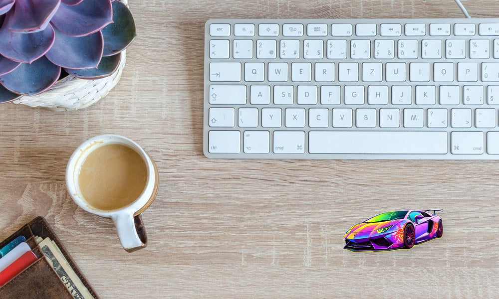 Rainbow Lamborghini Aventador Sticker
