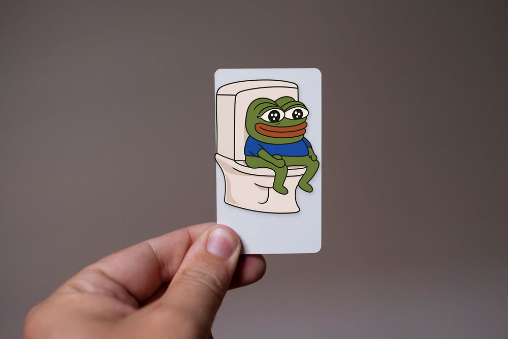 Pepe Toilet Cute Meme Sticker