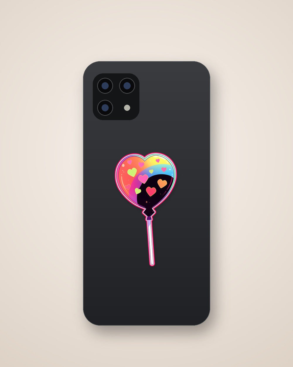 Colorful Heart Lollipop Sticker