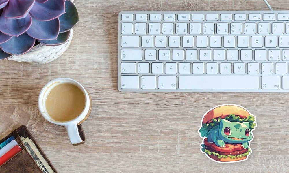 Bulbasaur Burger Funny Sticker