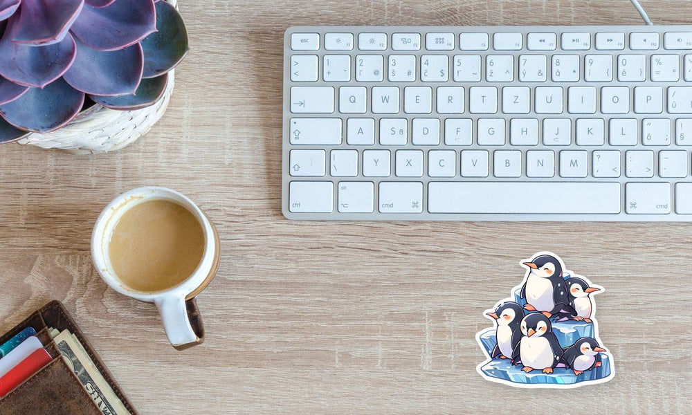 Cute Penguins on Iceberg Sticker