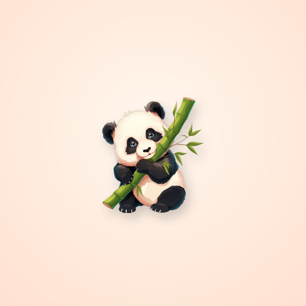Adorable Panda Bamboo Clipart