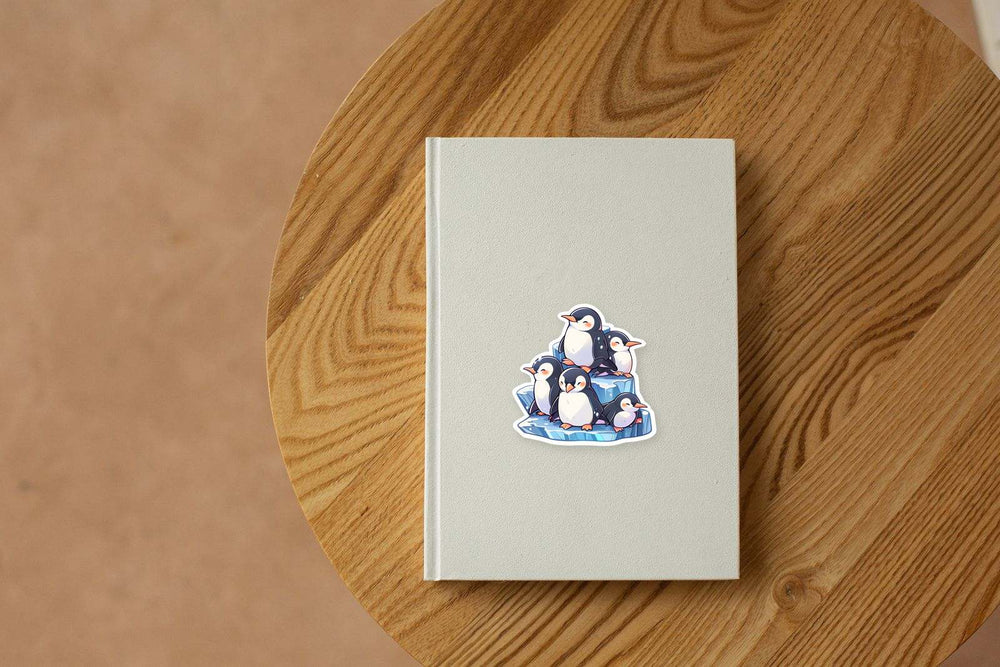 Cute Penguins on Iceberg Sticker