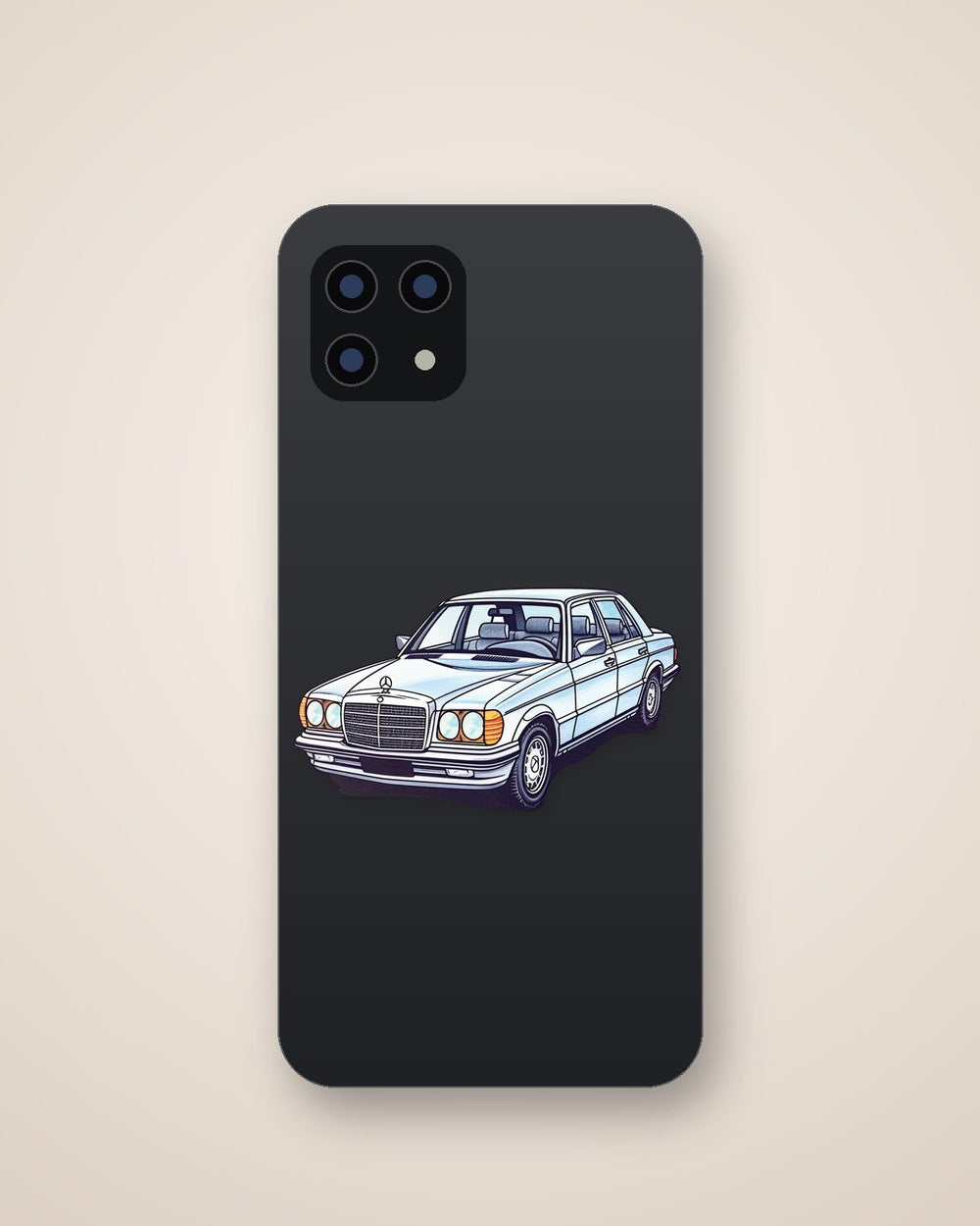 White Mercedes- Benz W126 Sticker
