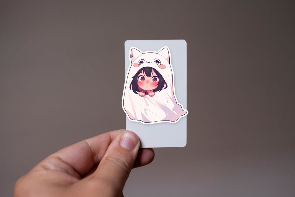 Anime Girl Cat Hood Blanket Sticker