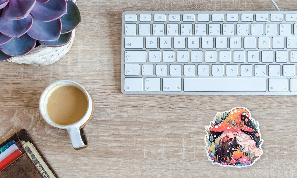 Forest Aesthetic Mushroom Girl Sticker