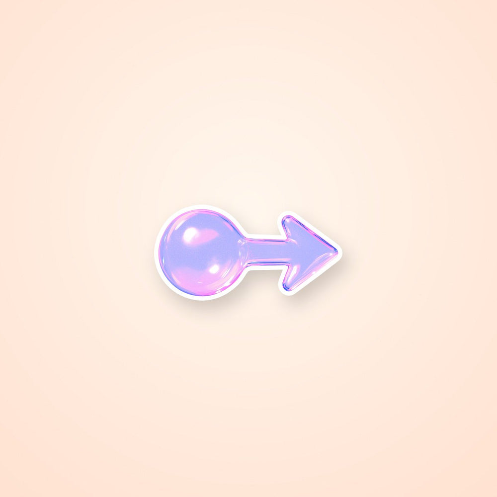 Bubblegum Arrow Glossy Aesthetic Sticker
