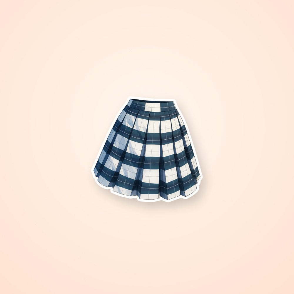 Blue Plaid School Skirt Sticker
