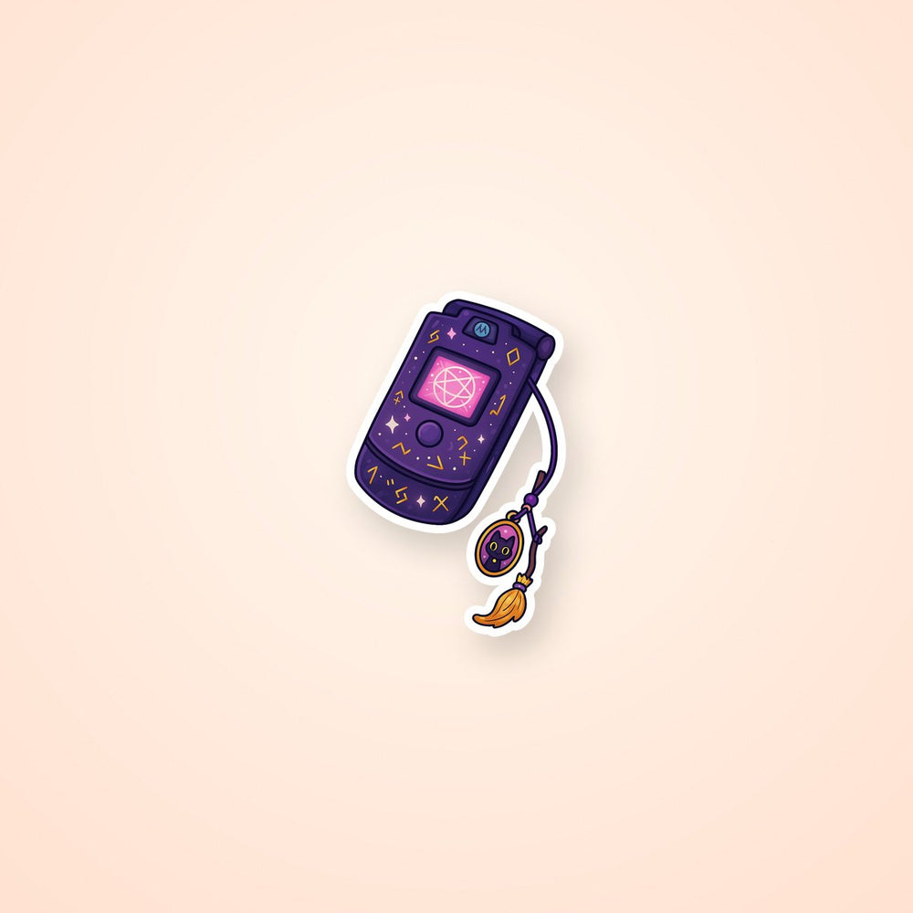 Magic Phone Occult Symbols Purple Sticker