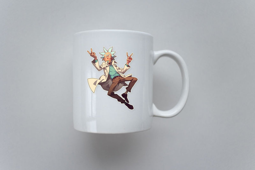 Cool Rick Sanchez Peace Sign Sticker