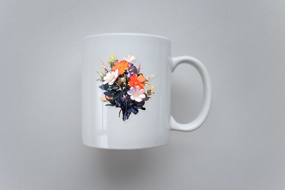 Beautiful Bouquet of White & Red Flowers Sticker