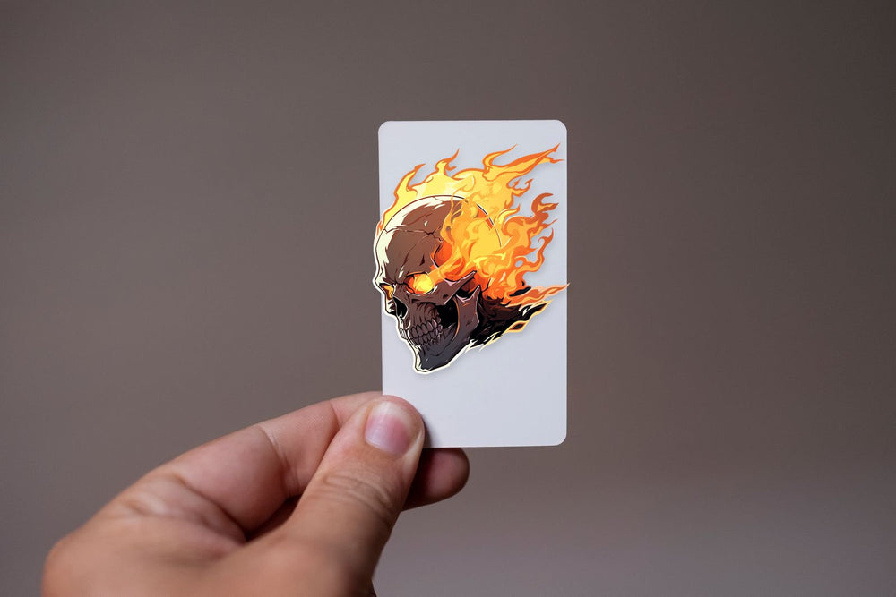 Burning Skull Art Sticker