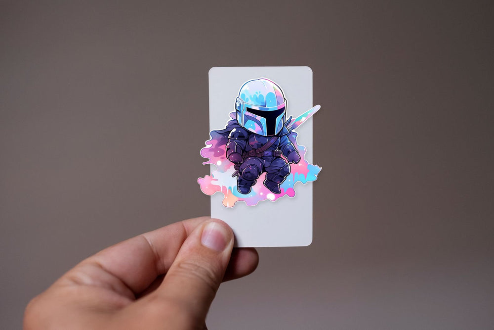 Star Wars Chibi Mandalorian Pastel Sticker