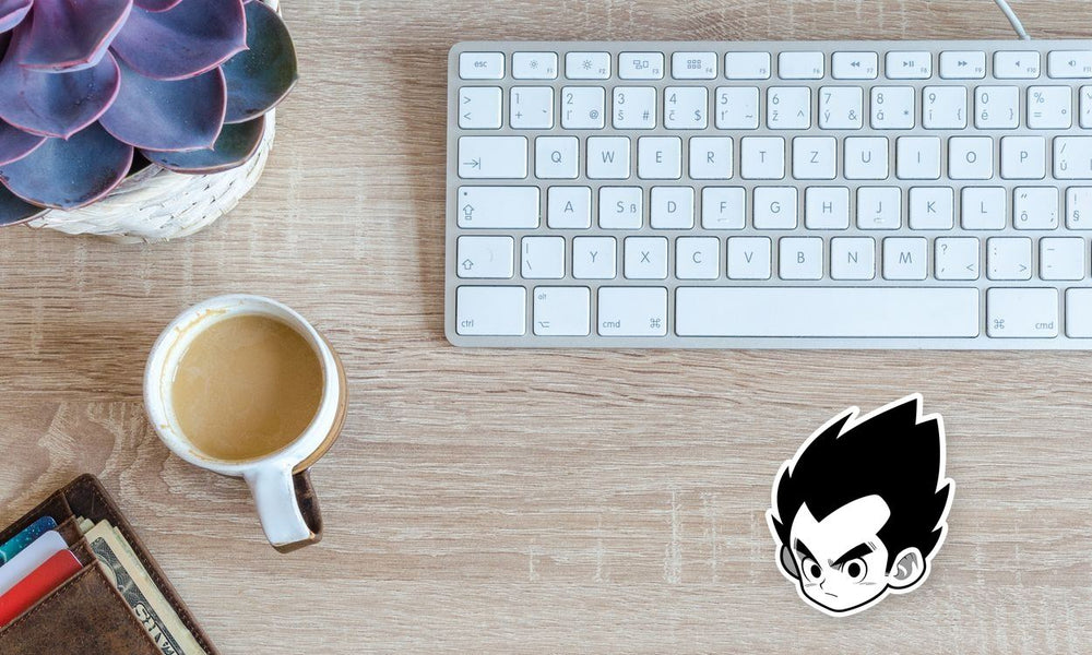 Dbz Kid Vegeta Black & White Sticker