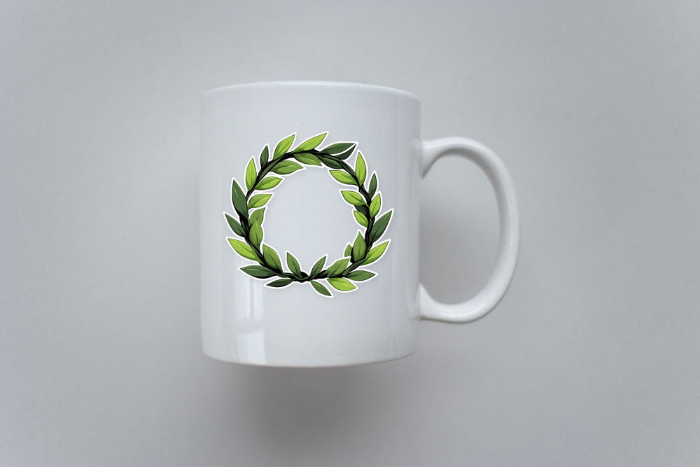 Aesthetic Green Laurel Wreath Sticker