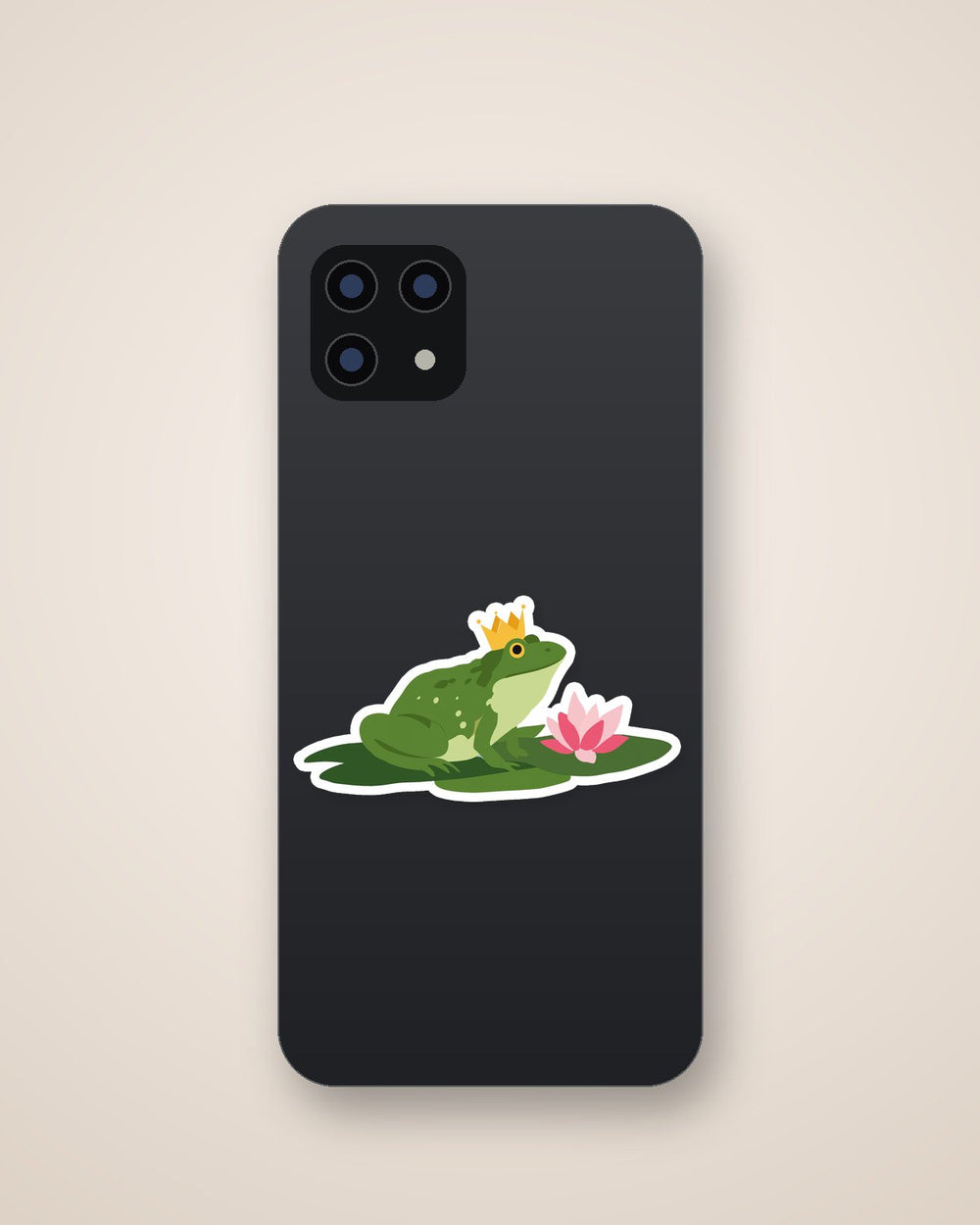 Frog King Crown Lily Pad Cute Sticker