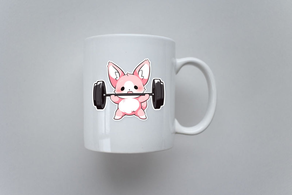 Cute Gym Fennec Fox Sticker