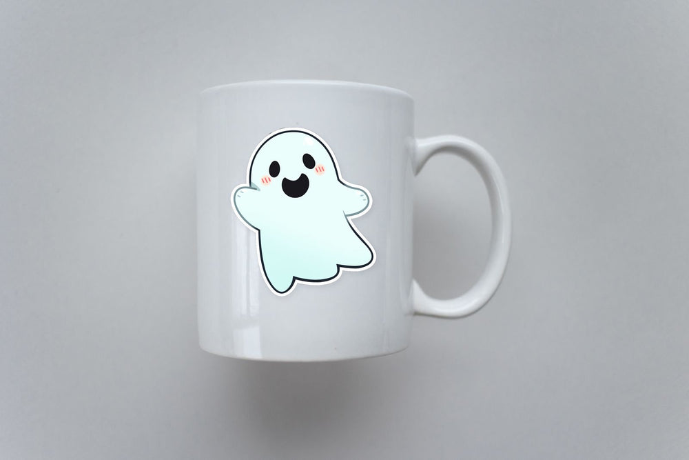 Halloween Cute Ghost Waving Hand Sticker