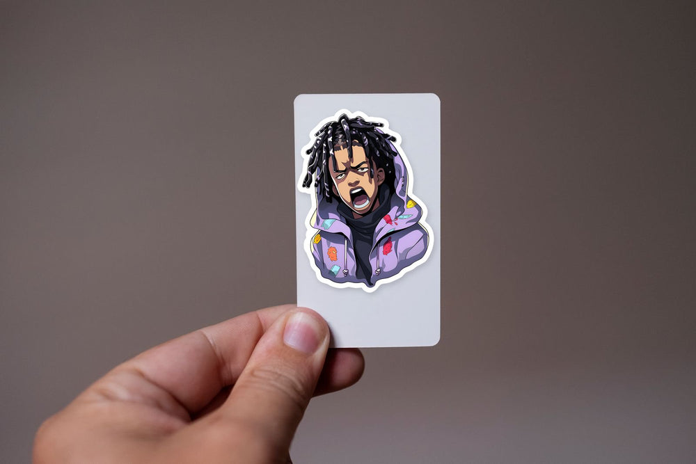 Funny Rapper with Dreads Sticker