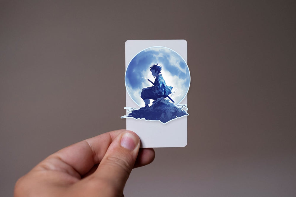 Tanjiro Moon Silhouette Sticker