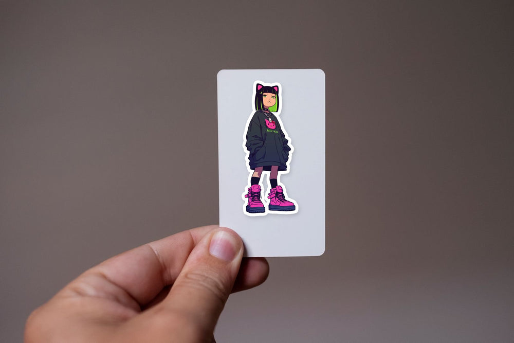 Hello Kitty Billie Eilish Style Streetwear Sticker