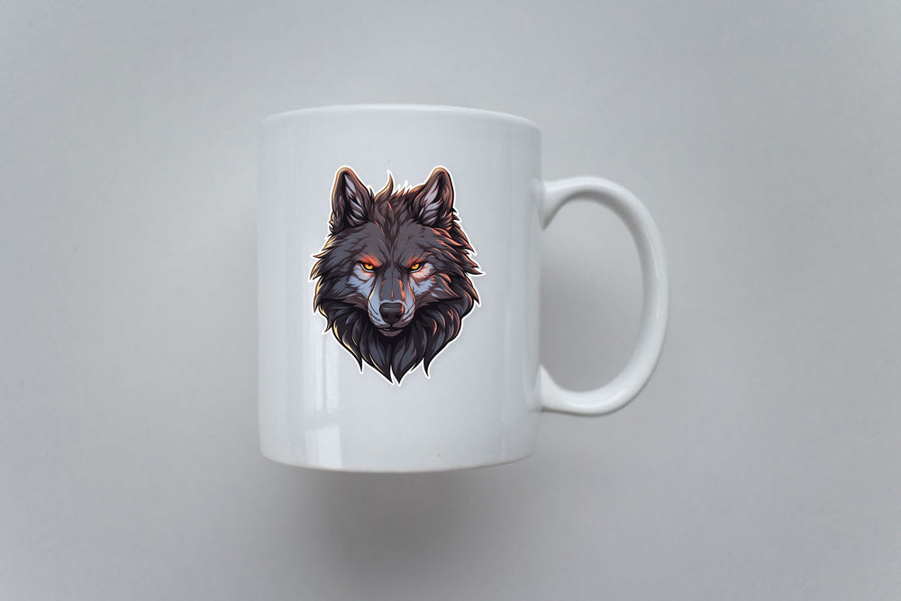 Black Wolf Head Sticker