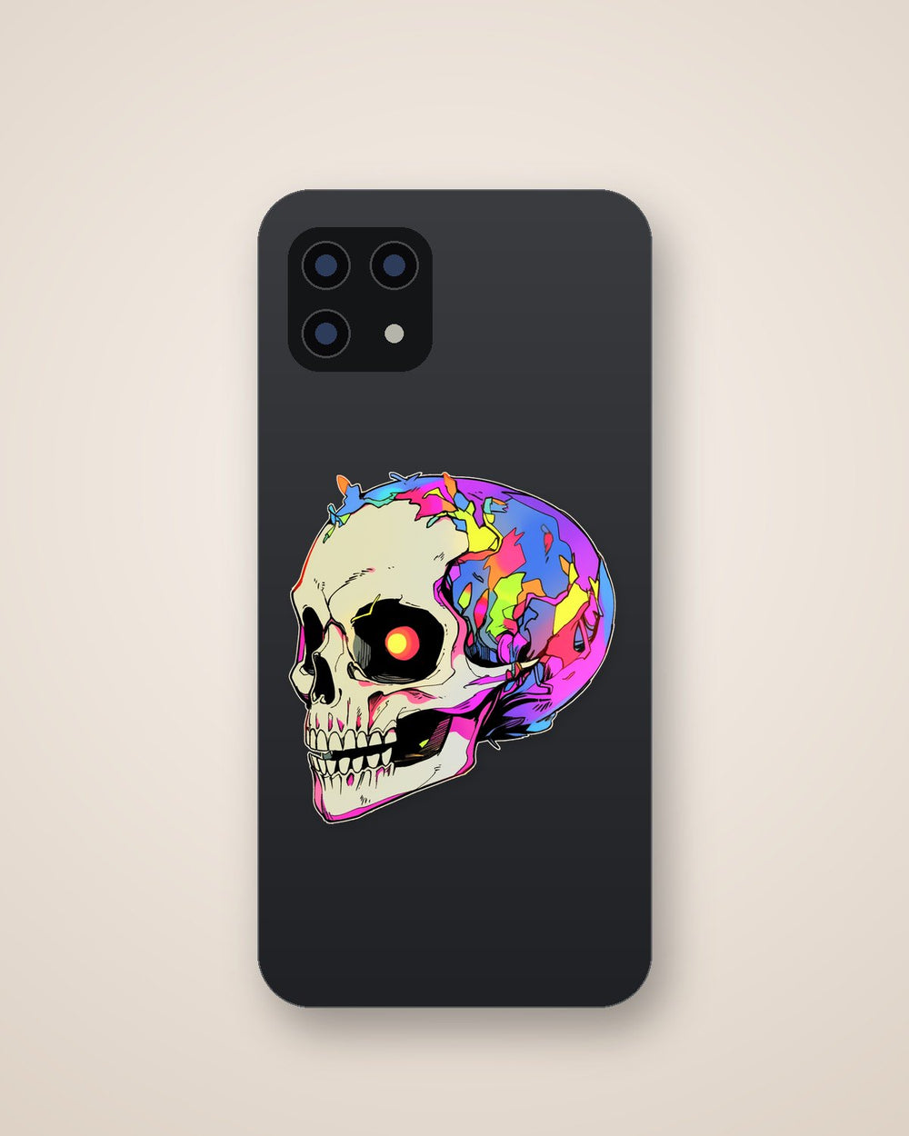 Scary Colorful Skull Sticker