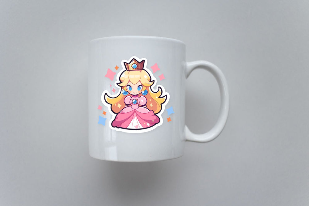 Simple Cute Princess Peach Mario Sticker