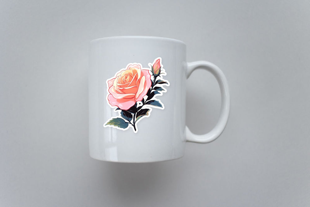 Beautiful Pink Rose Aesthetic Sticker