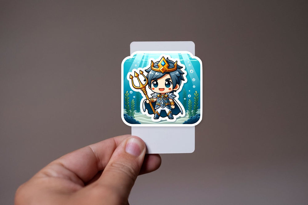 Chibi King of Atlantis Trident Sticker