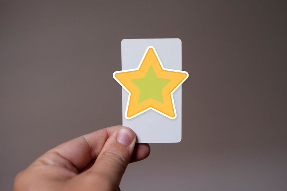 Yellow Cartoon Star Sticker